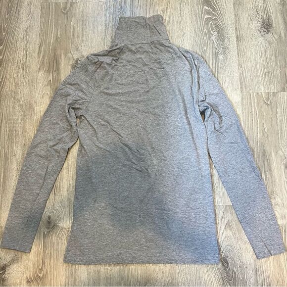 ASOS Light Heather Grey Cotton Blend Long Sleeve Knit Turtleneck Size Med Long - Picture 2 of 5
